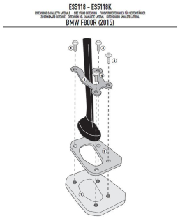 KAPPA rozšírenie stojana, BMW F 800R '15