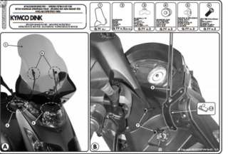 KAPPA montážne diely pre montáž plexi, KYMCO DINK