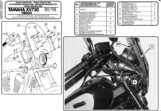 KAPPA montážne diely pre montáž plexi A12N, A14, YAMAHA XV 535 Virago 